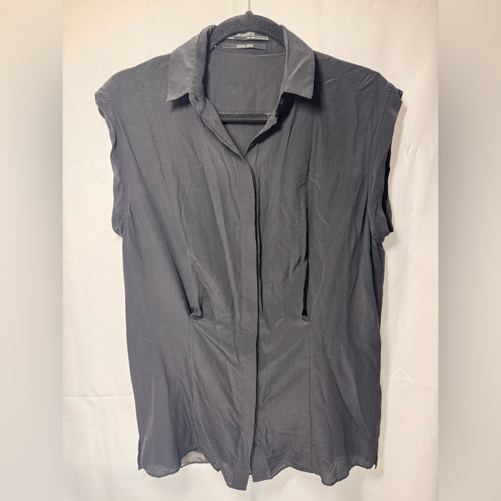 All Saints 100% Silk Sleeveless Button Up Blouse- size 6